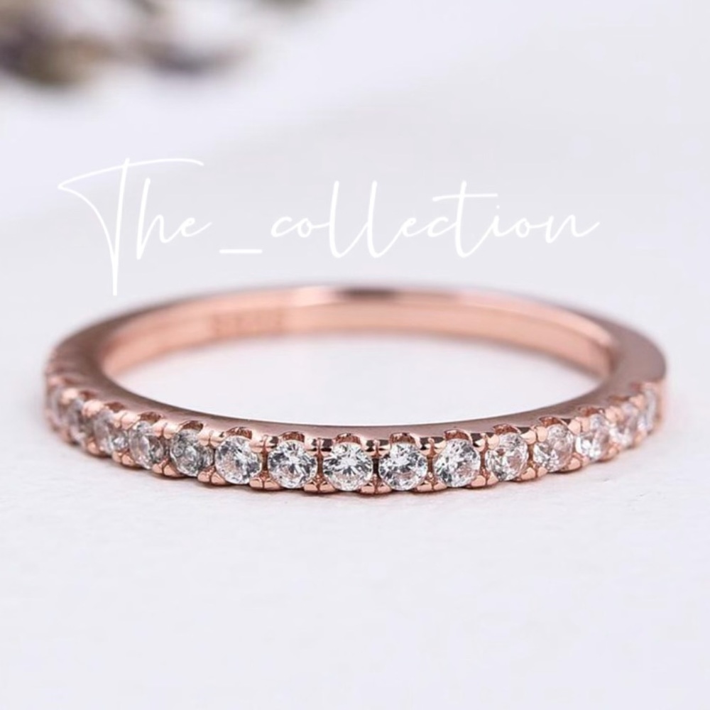 18K ROSE GOLD DIAMOND HALF ETERNITY BAND RING